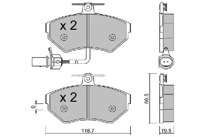 Комплект тормозных колодок (AISIN: BPVW-1033)